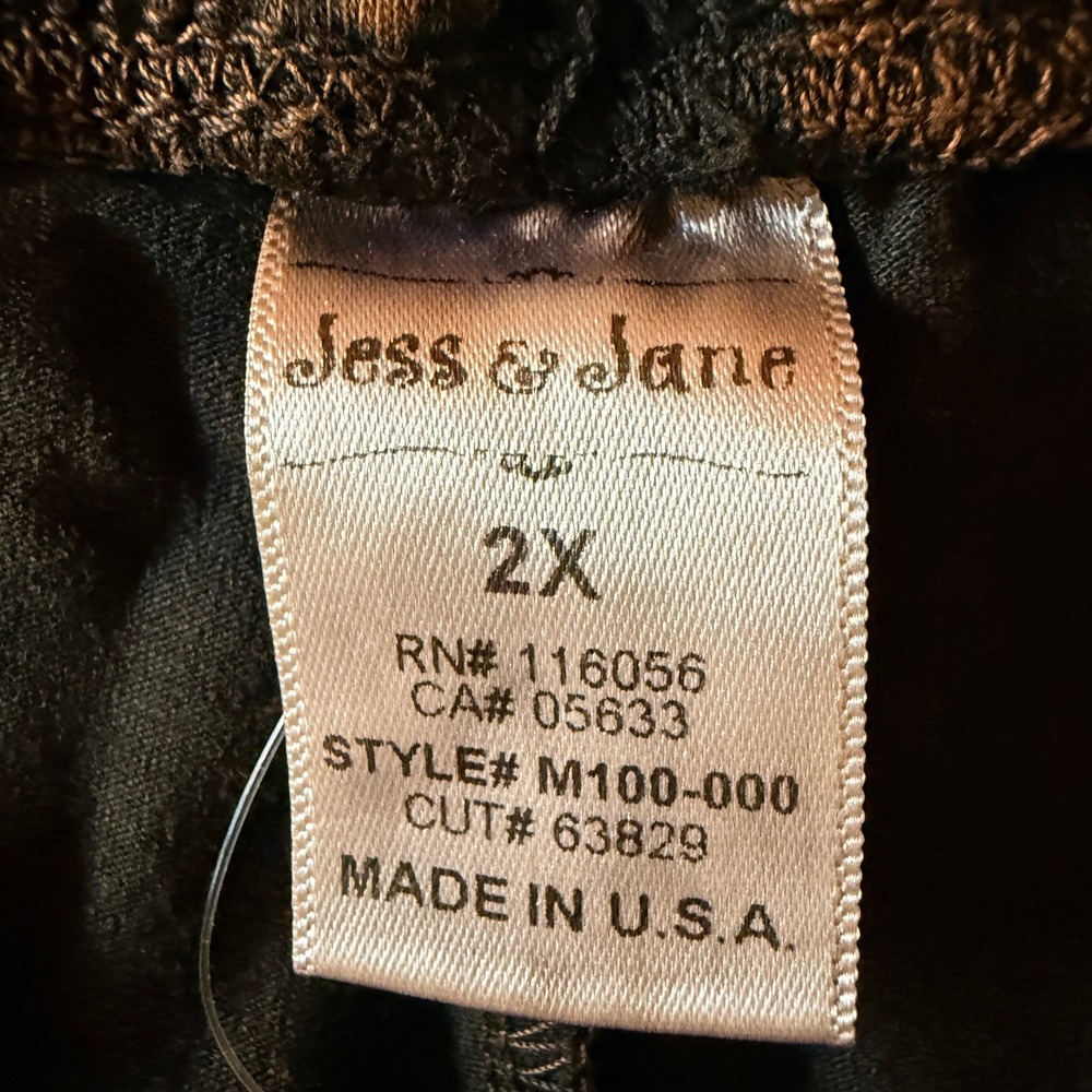 NEW Jess & Jane 2X Chocolate Brown Lantern Pants Mineral Washed - Picture 4 of 10